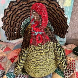 John Derian Colorful Beaded Turkey